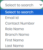 Select to search drop-down Usermanagement - CyLock